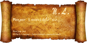 Meyer Leonidász névjegykártya